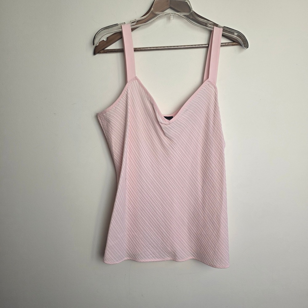 Eileen Fischer Pink 100% Silk Ribbed V-Neck Camisole Tank Top Soft Girl  Capsule